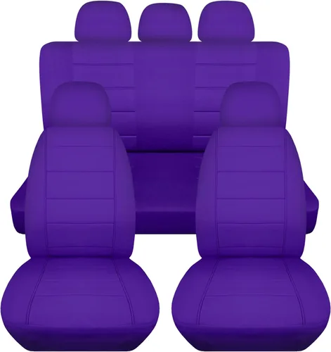 Miniatura 21 de Totally Covers Fundas de asiento de coche sólidas con 5 fundas (2 delanteras + 3 traseras) para reposacabezas: color negro, ajuste