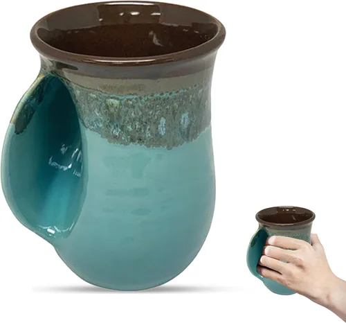 Miniatura 44 de Clay in Motion - Taza calentadora de manos para diestros, diseño Desert Sand