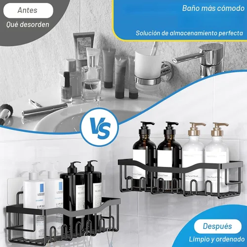 Miniatura 3 de EUDELE - Organizador de Ducha Adhesivo, Paquete de 5 Organizadores de Baño de Acero Inoxidable Resistente a la Oxidación con Gran Capacidad