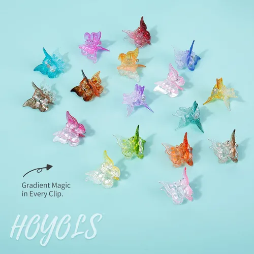 Miniatura 7 de Hoyols Pinzas de mariposa para adolescentes y adultos, accesorios de mariposas de los años 90 para mujeres, lindo clip de garra para el cabello