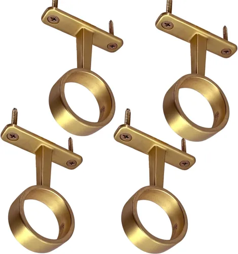 Miniatura 8 de Desunia Barra para armario redonda resistente de 48" Diámetro de 32mm Barra para ropa de latón satinado 1 paquete