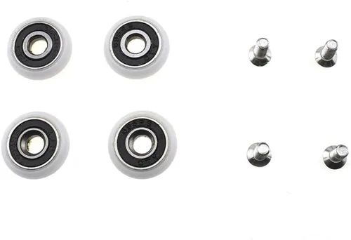 Miniatura 12 de Hahiyo Ruedas para puerta de ducha de latón de 0.787 in de diámetro con tornillos de acero inoxidable, rodillos de nailon duradero, rodamientos