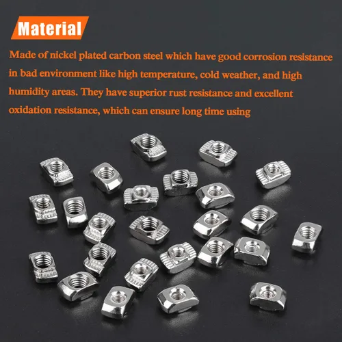 Miniatura 2 de HELIFOUNER 240 piezas de tuercas T de la serie 2020, kit surtido de tuercas de ranura M3 M4 M5 T