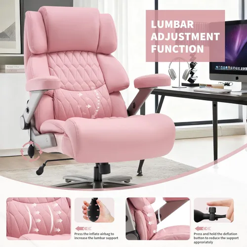 Miniatura 7 de Silla de oficina grande y alta, 700 libras, silla ejecutiva de escritorio grande con respaldo alto y brazos abatibles 3D, soporte lumbar ajustable