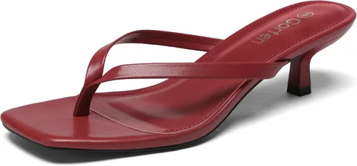 Miniatura 11 de Sandalias de tacón de gatitos para mujer, con puntera cuadrada, sin cordones, sandalias de tacón de 2 pulgadas, sandalias de fiesta, sandalias