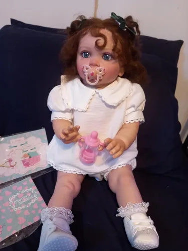 Miniatura 7 de Muñecas bebé recién nacidas de 26 pulgadas Niña de aspecto realista Muñeca bebé recién nacida de silicona Muñeca de cuerpo de tela suave Muñeca