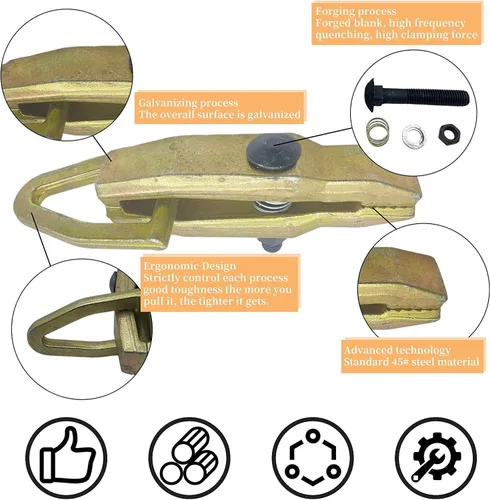 Miniatura 3 de Auto Car Abrazadera de reparación de abrazadera de tracción de 2 vías de 5 toneladas, agarres autoapretables, herramientas de reparación