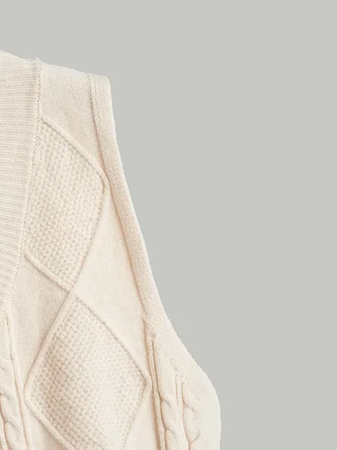 Miniatura 3 de SweatyRocks Cárdigan de punto básico sin mangas con cuello en V y botones frontales para mujer