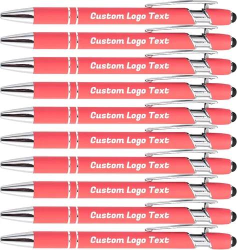 Miniatura 8 de Bolígrafos personalizados con nombre, texto, logotipo, bolígrafo personalizado para eventos de oficina de negocios con lápiz óptico para pantalla