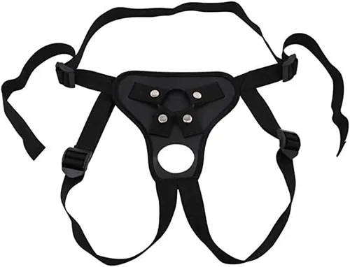 Arnés con correa para mujer, color negro, sin tirantes, con cinturón ajustable, para parejas, unisex, color negro, Negro -