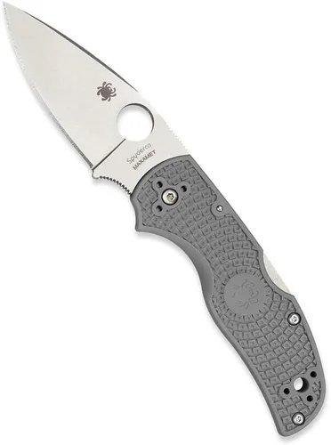 Spyderco C41 Native 5 Signature - Cuchillo plegable con hoja de acero CPM S30V de 2.95" y mango FRN ligero, Gris