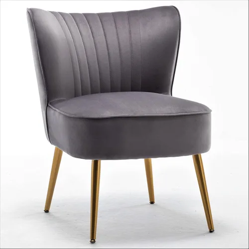 Miniatura 20 de Container Furniture Direct Silla moderna de terciopelo para sala de estar, dormitorio o entrada, diseño elegante y cómodo sin brazos con patas