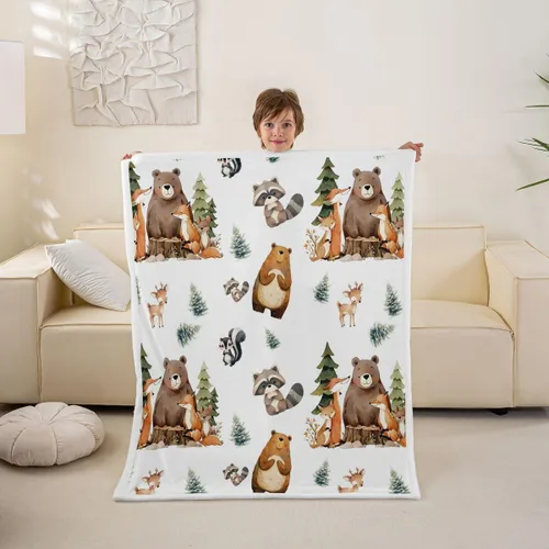 Miniatura 27 de Erosebridal - Mantas de bebé unisex para niños y niñas, mantas de guardería de animales de granja de minky 40x50, manta sherpa con diseño de tractor