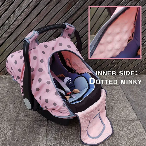 Miniatura 3 de Funda de asiento de automóvil para niñas, fundas de asiento de automóvil para asiento de automóvil infantil, toldo de cubierta de portabebés, Rosado