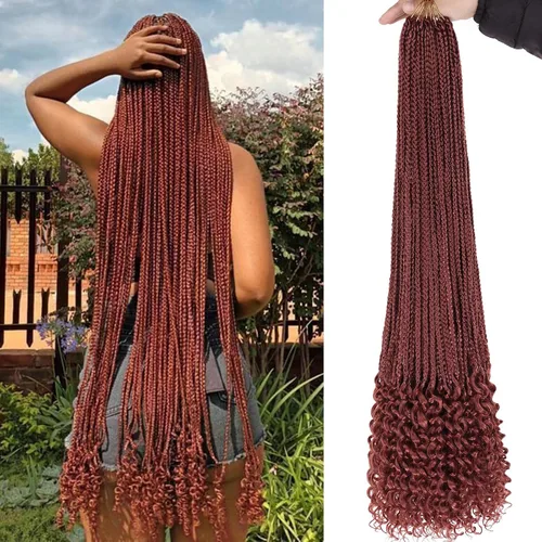 Miniatura 62 de XTREND 10 Pulgadas 6 Paquetes Trenzas de Caja de Ganchillo Cabello Pre-anudado Sin Nudos Bobo Trenzas de Caja 3X Extensiones de Cabello Trenzado 1b#