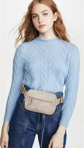 Miniatura 6 de Telena Riñonera de piel sintética para mujer, bolsa cruzada con correa ajustable, 1-Gris nube