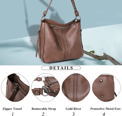 Miniatura 4 de Montana West - Bolsos de mano para mujeres aptos para porte oculto de arma. Bolsos de cuero tipo bandolera. Juego de tres piezas.