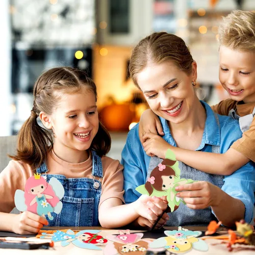Miniatura 7 de Geetery Kit de manualidades de hadas, 24 piezas, creativo, haz tus propias hadas, rompecabezas de calcomanías 3D para niños y niñas, juego