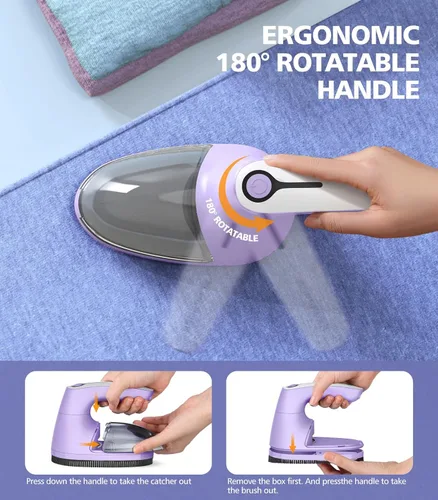 Miniatura 7 de POPCHOSE Afeitadora de tela, removedor de pelusa recargable, desfuzzer suéter, removedor de pelusa para ropa, suéter, muebles, sofá, cachemira