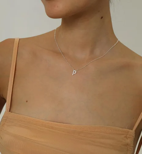 Miniatura 2 de KICKGY Initial Necklaces for Women, Dainty Silver Letter Necklace Sterling Silver Personalized CZ Initial Necklace Cute Monogram Name Necklace