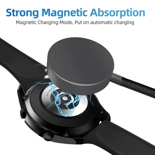 Miniatura 3 de Cargador USB-C de 3.3 pies compatible con Samsung Galaxy Watch 8/8 Classic/7/Ultra/6/6 Classic/5/5 Pro/4/4 Classic/3/Active 2/Active, cable de carga