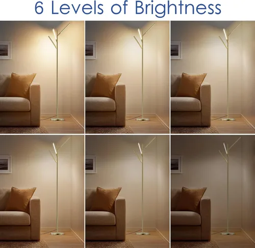 Miniatura 4 de Aipsun Lámparas de pie para sala de estar 24 W LED modernas lámparas de pie regulable lámpara de pie para sala de estar dormitorio 3000 K