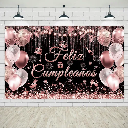 Avezano Cartel de Feliz Cumpleaños para decoración de fiesta de cumpleaños mexicana, telón de fondo, fiesta española, fondo de fiesta de cumpleaños