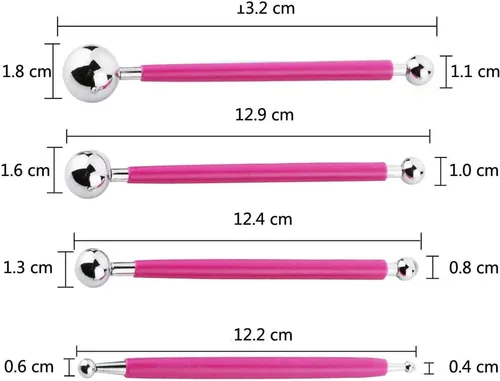 Miniatura 4 de Ecjiuyi Ecjiuyi - Juego de 8 herramientas de pintura con lápiz capacitivo de bola, herramientas de modelado de esculpir con mandala, herramientas
