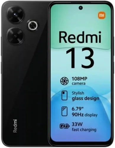 Xiaomi Redmi 13 4G LTE (256 GB + 8 GB) Versión global desbloqueada de fábrica GSM 6.79 pulgadas 108MP cámara dual (para Tello Mint y global) (negro
