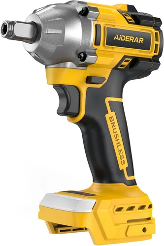 Llave de impacto inalámbrica para batería DeWalt, 500 Nm (369 pies-libras) pistola de impacto sin escobillas de 1/2 pulgada y 1/4 pulgadas,