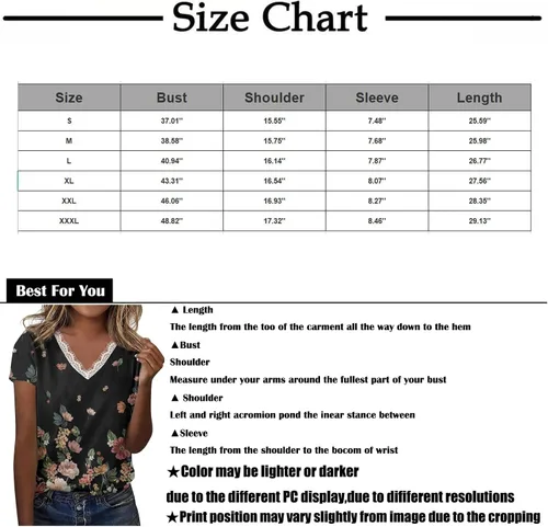 Miniatura 3 de GWNDHTBL Trending Shirts Women's Summer Home Short Sleeve Light Fitted V Neck Print Shirt