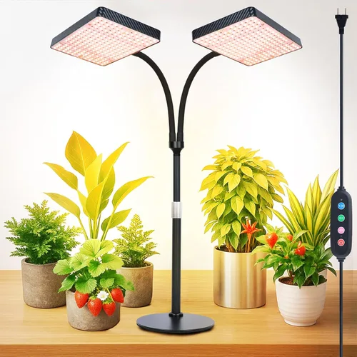 Miniatura 10 de FECiDA Luces de cultivo para plantas de interior de espectro completo, luz de crecimiento de escritorio, temporizador de 4/8/12 horas, lámpara