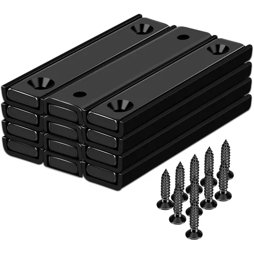 Miniatura 9 de MIKEDE Imanes fuertes con agujeros, 110 libras + imanes de neodimio fuertes con tornillos inoxidables para montaje en pared, imán de base redonda