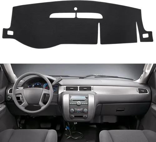 Alfombrilla para salpicadero con estructura de nido de abeja compatible con Chevy Silverado 1500 LTZ Avalanche 2007-2013, Tahoe Suburban 2007-2014,