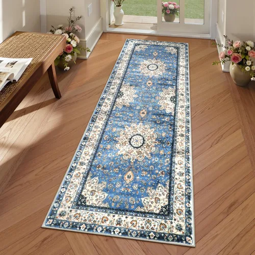 Miniatura 52 de Lahome Alfombra tribal bohemia de 2 x 3 pies, alfombra verde pequeña para entrada, suave, antideslizante, lavable, alfombra de baño bohemia de pelo