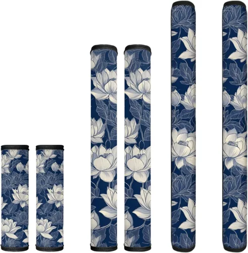 Miniatura 12 de Juego de 6 fundas para manijas de puerta con diseño de margaritas y flores americanas, 4 de julio, Día de la Independencia, fundas para manijas