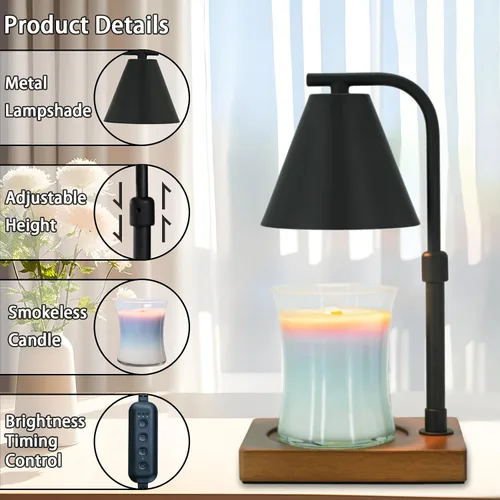 Miniatura 3 de Lámpara calentadora de velas con temporizador para mujer, calentador de velas de altura ajustable, regalos de inauguración de la casa, decoración
