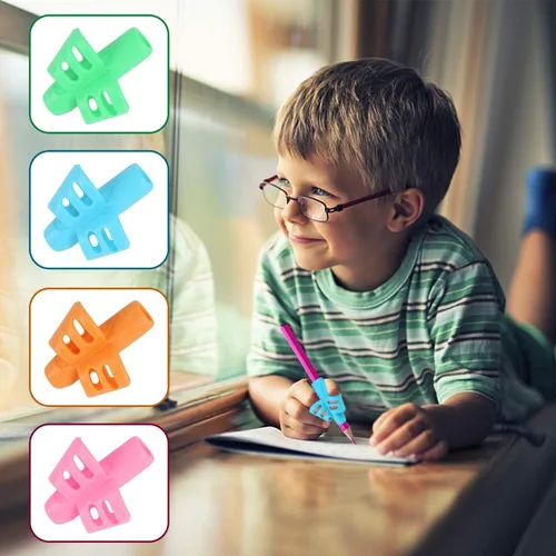 Miniatura 4 de SANNIX Paquete de 16 pinzas de lápiz para escritura a mano para niños, soporte para lápices para niños, agarre de escritura a mano, agarres