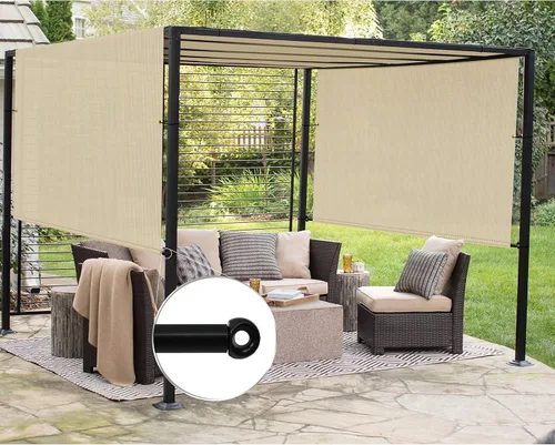 Patio Toldo de repuesto para pérgola de 11 x 4 pies, con ojales y varillas pesadas, para exteriores, bloqueo UV, para glorieta, patio trasero, Beige