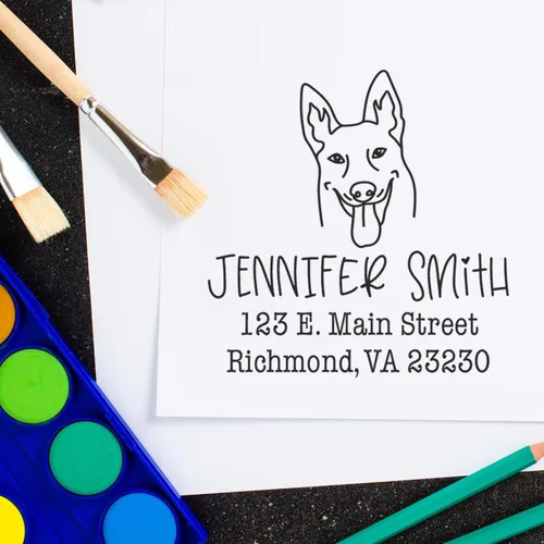 Miniatura 66 de Sello de dirección personalizado Basset Hound – Sello personalizable con nombre y dirección para sobres, ideal para amantes de los perros