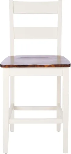 Miniatura 6 de SAFAVIEH Home Collection Yuri Taburete blanco y natural de 24 pulgadas (juego de 2)