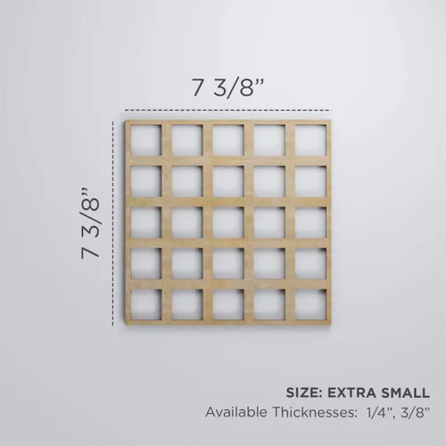 Miniatura 2 de 7 3/8"W X 7 3/8"H Extra Pequeña Manchester Decorativos Paneles De Pared De Madera De Calado, Roble Rojo