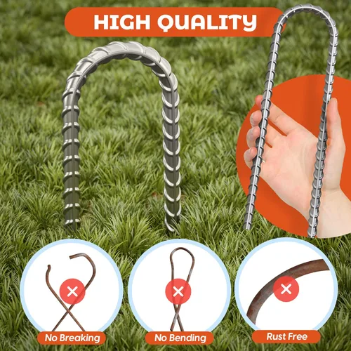 Miniatura 5 de Happin® Anclajes de trampolín de 12 pulgadas, estacas de trampolín, estacas de suelo resistentes, anclajes de tierra atornillados, accesorios