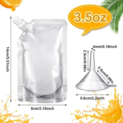Miniatura 2 de Meanplan 200 bolsas de plástico reutilizables a granel, bolsas de plástico transparentes a prueba de fugas con embudo para fiestas, viajes