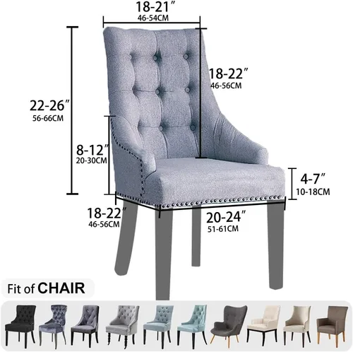 Miniatura 5 de Lellen Funda elástica de terciopelo para silla con respaldo de ala, funda protectora reutilizable para comedor, banquete, decoración del hogar, etc.