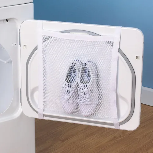Miniatura 9 de Household Essentials bolsa para lavar y secar tenis de poliéster, color blanco, Malla, Rosado/Blanco apagado, 1