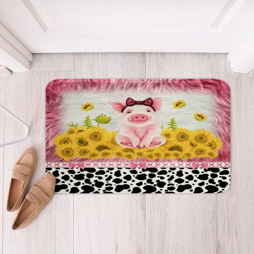 Miniatura 24 de Feelyou Tapetes de baño estampados, con patrón de sombrero occidental, para niños y niños, vaquera rosa, para ducha, accesorios de baño abstractos