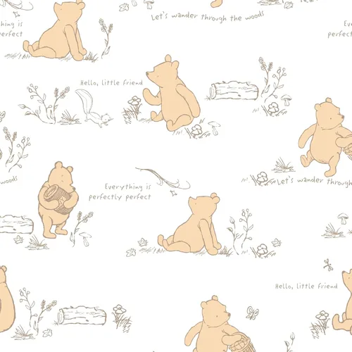 Miniatura 5 de Lambs & Ivy Disney Baby Storytime Pooh - Sábana bajera ajustable para cuna, 100% algodón, color blanco