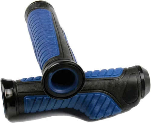 Miniatura 3 de Agarraderas de gel para manillar azul con tapa negra compatible con Honda Nighthawk 650 1983