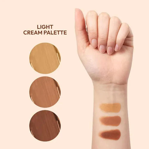 Miniatura 3 de Ruby Kisses Paleta de contornos 3 en 1 para contornos 3 en 1, ocultar, resaltar todo en uno, paleta de contorno de crema de larga duración, fácil